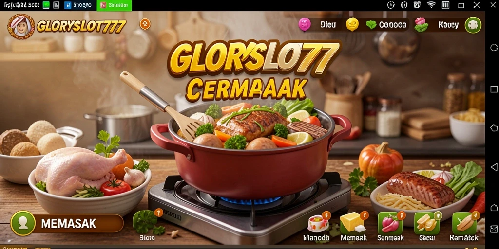 Antarmuka GLORYSLOT777 menampilkan proses memasak yang menarik dan interaktif.