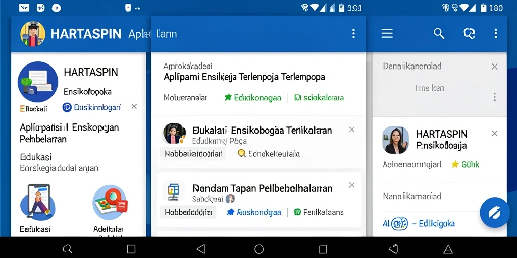 Tampilan antarmuka utama HARTASPIN dengan berbagai kategori Ensiklopedia.