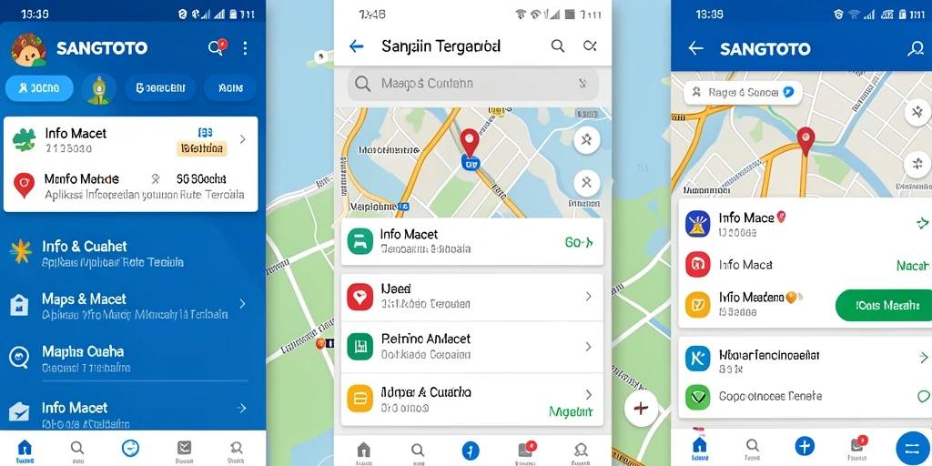 Tampilan antarmuka aplikasi SANGTOTO dengan informasi kemacetan terkini.