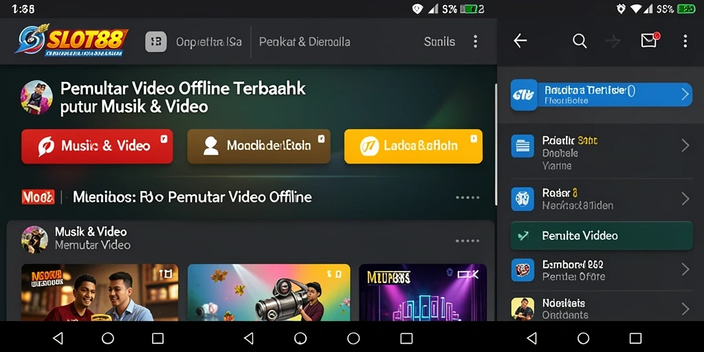 Tampilan antarmuka pemutar video offline SLOT88 yang menarik dan user-friendly.