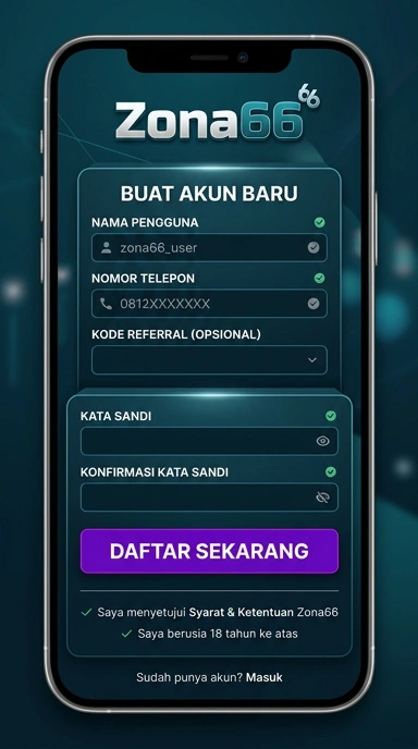 Panduan Registrasi Akun zona66 untuk Pengguna Android